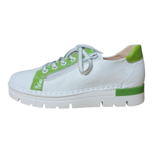 DEPORTIVOS PIEL BLANCO/VERDE - Imagen 4