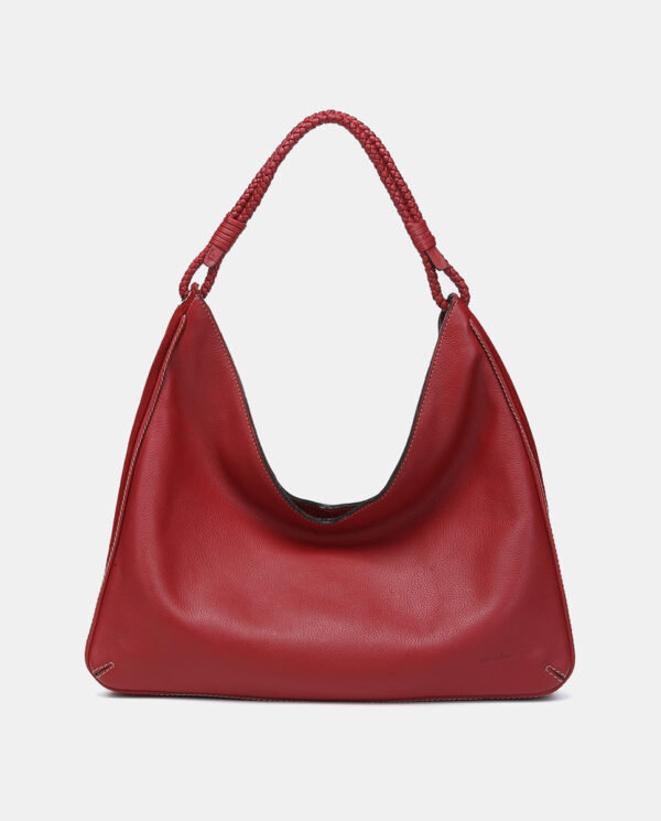 BOLSO DE HOMBRO EN PIEL ROJA - Imagen 3
