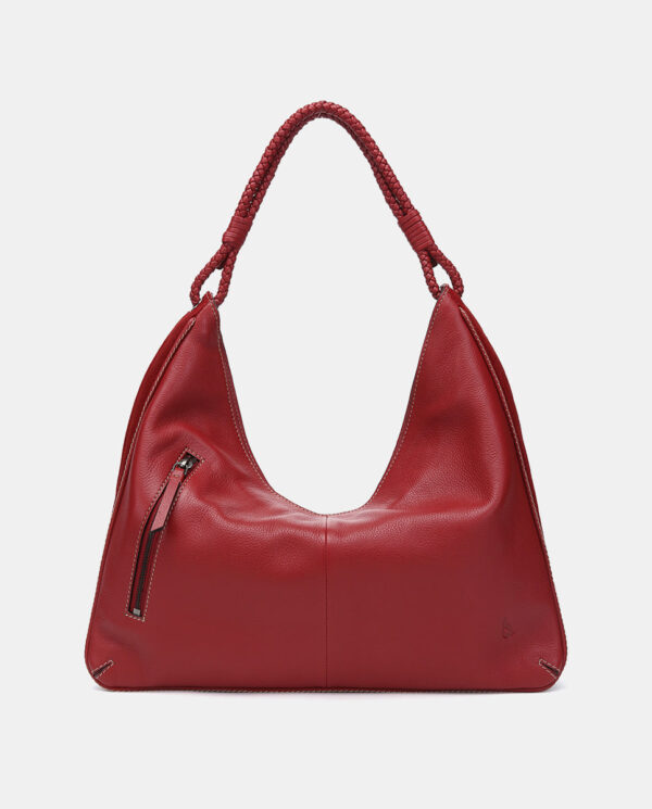 BOLSO DE HOMBRO EN PIEL ROJA - Imagen 5