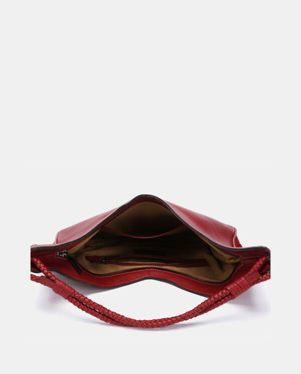 BOLSO DE HOMBRO EN PIEL ROJA - Imagen 7