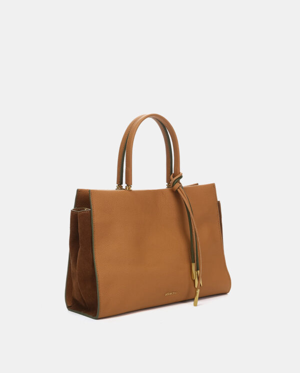 BOLSO DE MANO EN PIEL CAMEL - Imagen 3