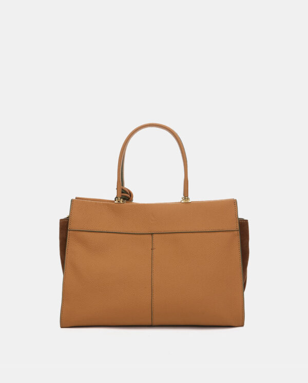 BOLSO DE MANO EN PIEL CAMEL - Imagen 4