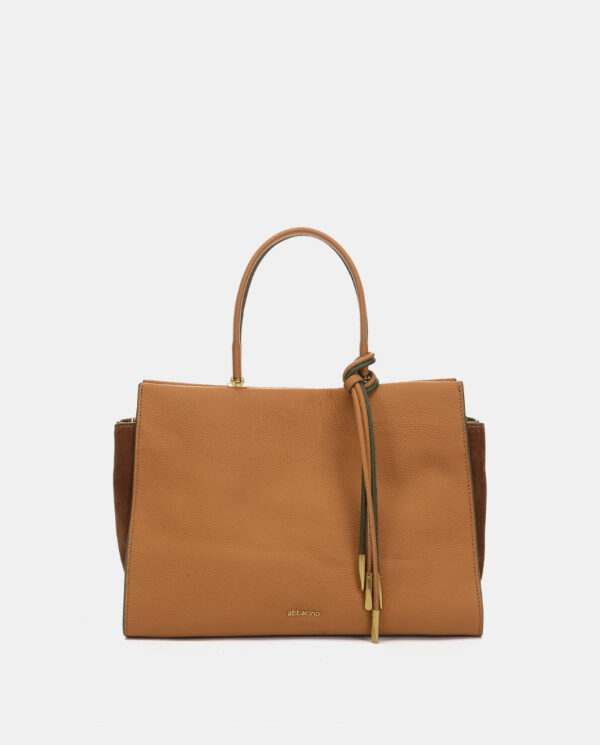 BOLSO DE MANO EN PIEL CAMEL - Imagen 5