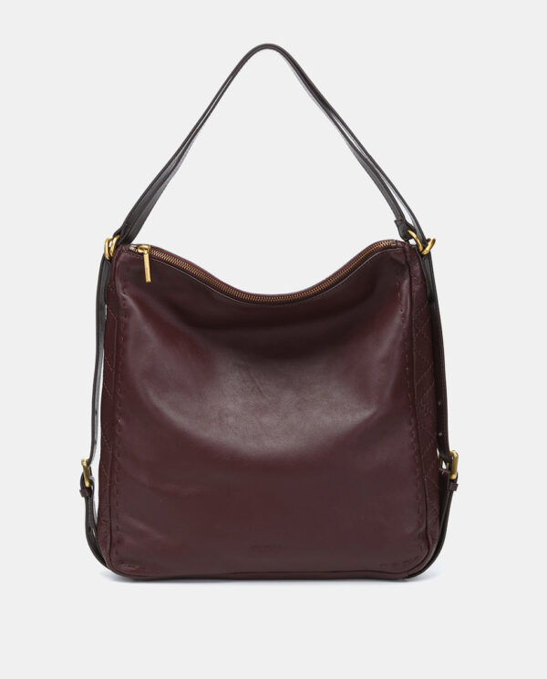 BOLSO MULTIFUNCIONAL EN PIEL BURDEOS - Imagen 3