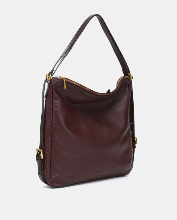 BOLSO MULTIFUNCIONAL EN PIEL BURDEOS - Imagen 4