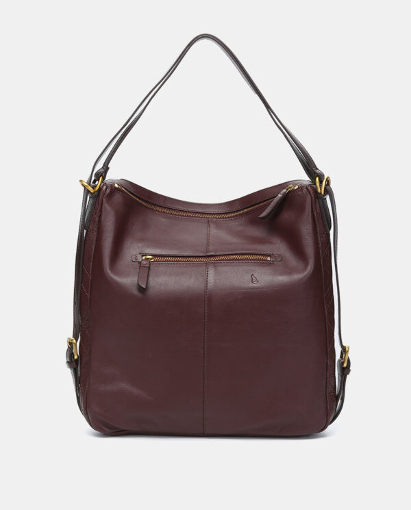 BOLSO MULTIFUNCIONAL EN PIEL BURDEOS - Imagen 5