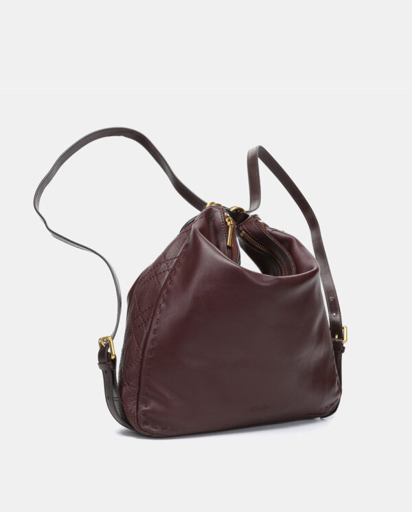 BOLSO MULTIFUNCIONAL EN PIEL BURDEOS - Imagen 6