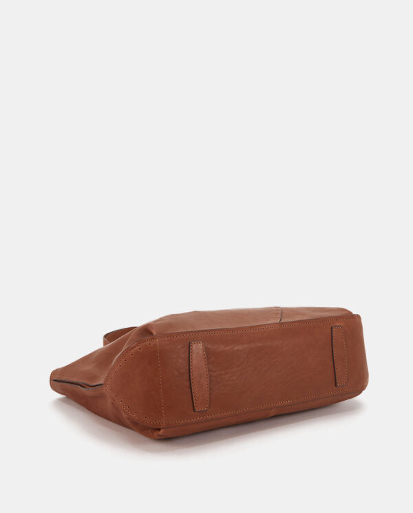 BOLSO SHOPPER EN PIEL COGNAC - Imagen 6