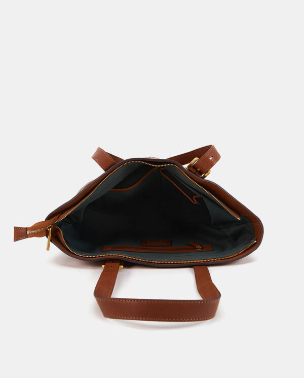 BOLSO SHOPPER EN PIEL COGNAC - Imagen 7